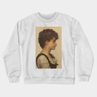 Head of a Girl by Frederic Leighton Crewneck Sweatshirt